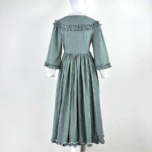 Victorian Choice Dickens Christmas Caroler Costume Civil War Pioneer Plaid Dress - Picture 3 of 8
